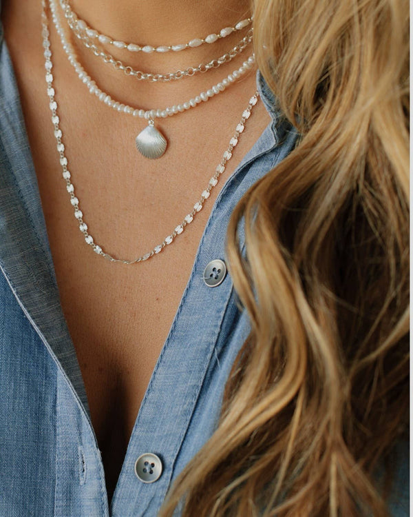 Beachcomber Freshwater Pearl Beaded Necklace Sterling Silver