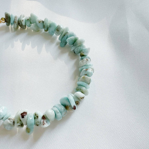 Sanibel Larimar Beaded Bracelet Gold Filled