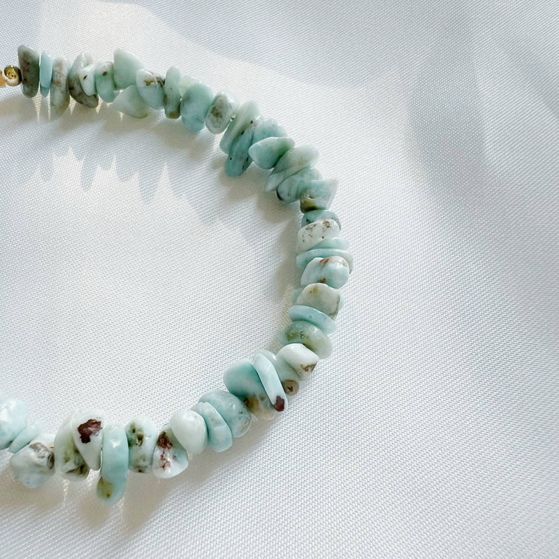 Sanibel Larimar Beaded Bracelet Gold Filled