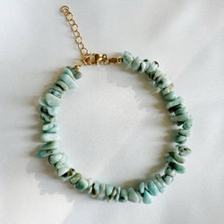 Sanibel Larimar Beaded Bracelet Gold Filled