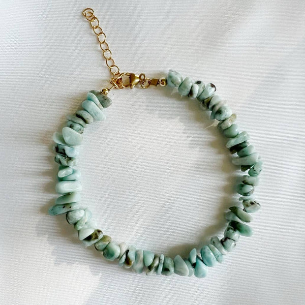 Sanibel Larimar Beaded Bracelet Gold Filled